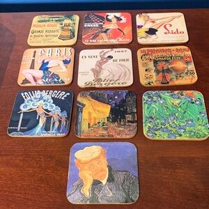 Vintage Paris Cabaret  Art Coaster 10 Set